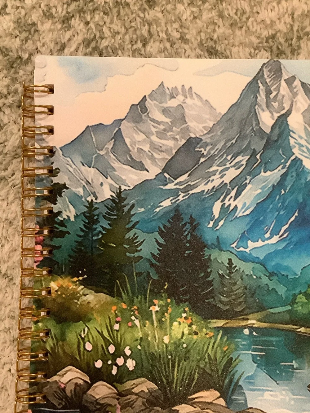 Spiral-Bound Mountain Lake Camping Travel Notebook Journal NWT ~75 lined pages